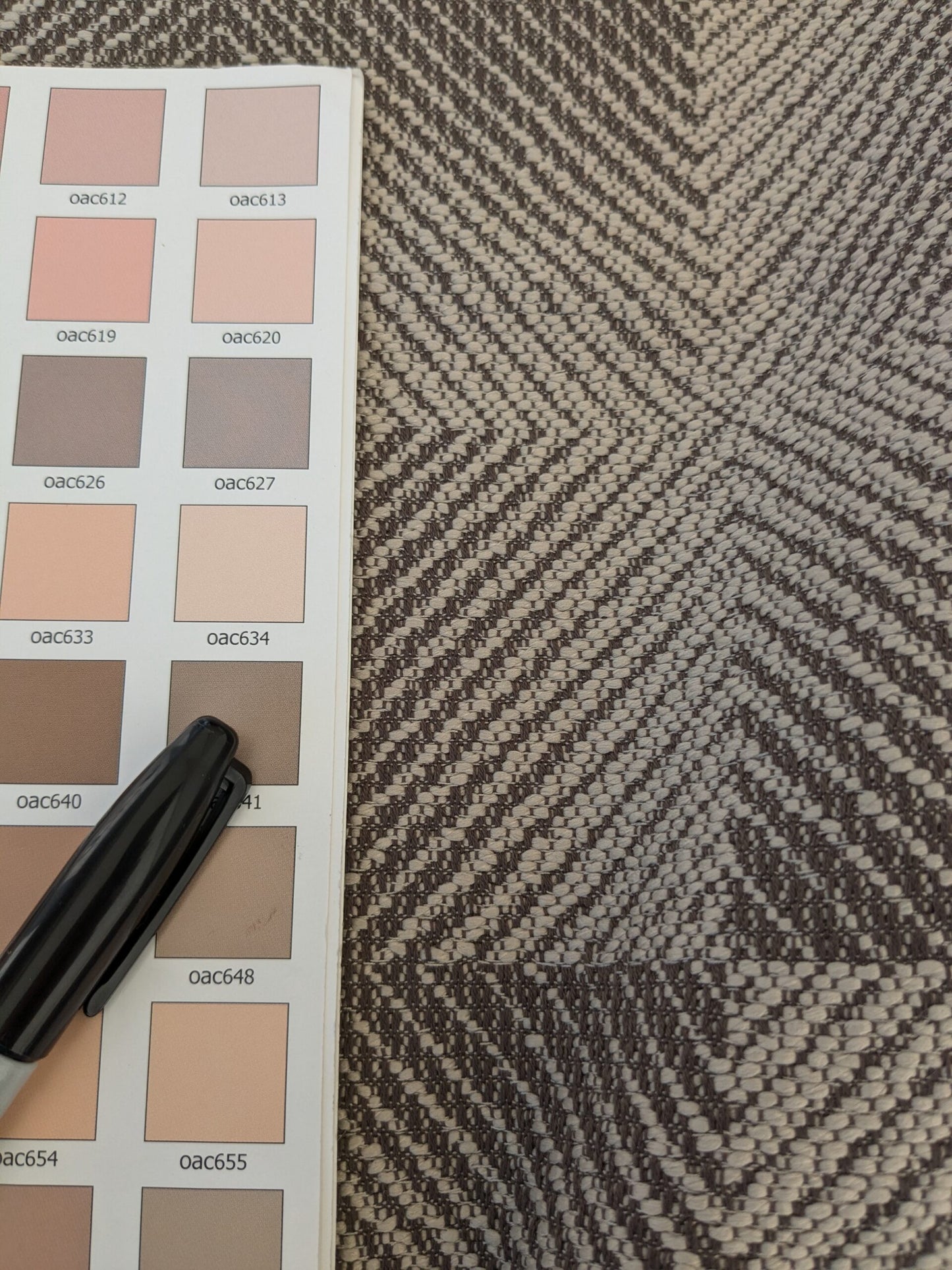 32 EV47 Square ScalamandreLelievre Hypnose M1 Poivre Brown Beige Texture Plain Plaid Square MSRP USD 400+/y 25"x25"