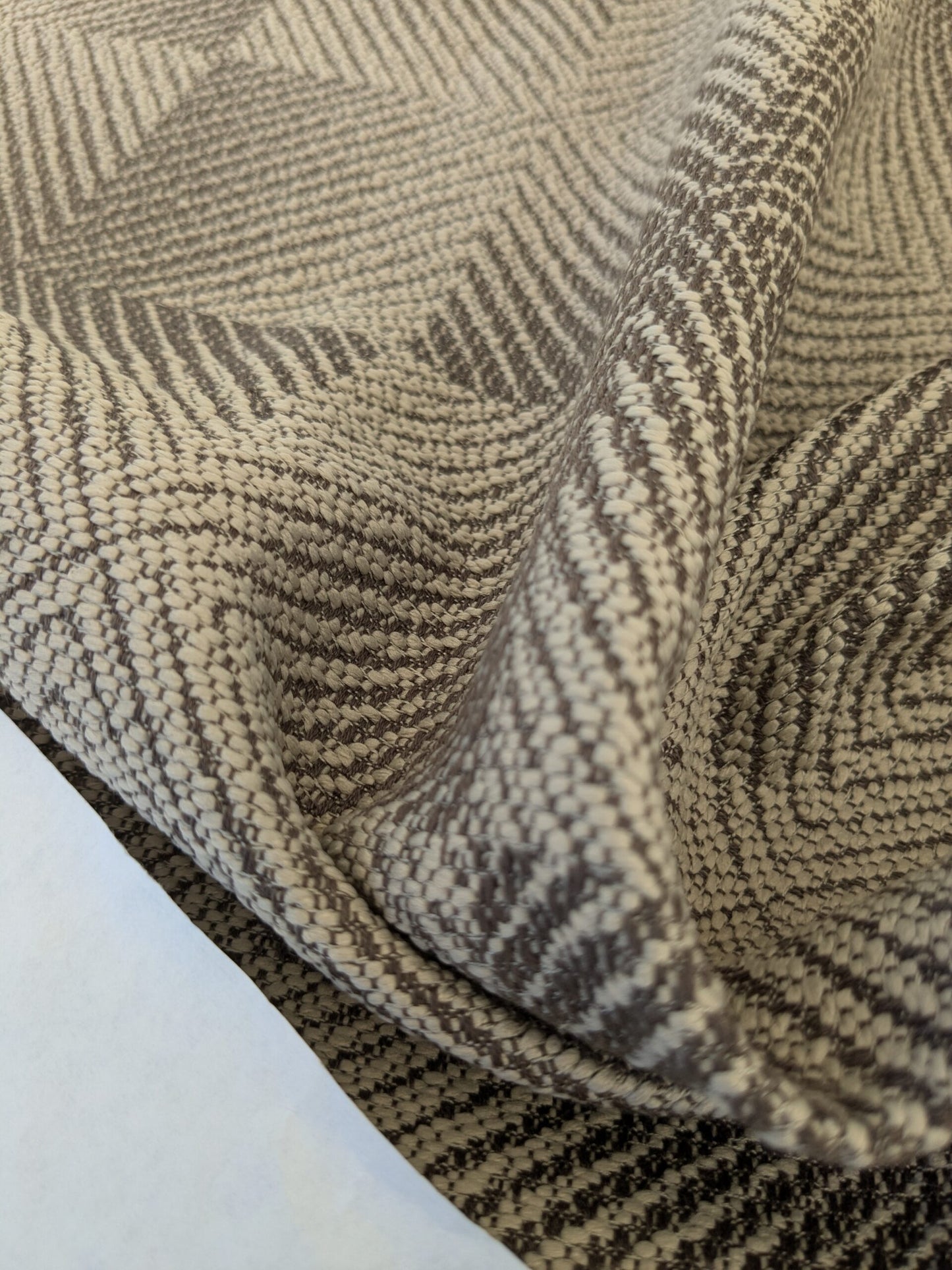 32 EV47 Square ScalamandreLelievre Hypnose M1 Poivre Brown Beige Texture Plain Plaid Square MSRP USD 400+/y 25"x25"