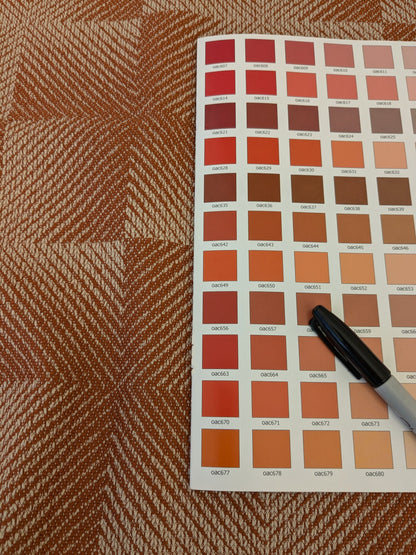 34 EV47 Square ScalamandreLelievre Hypnose M1 Orange Beige Texture Plain Plaid Square MSRP USD 400+/y 26"x26"