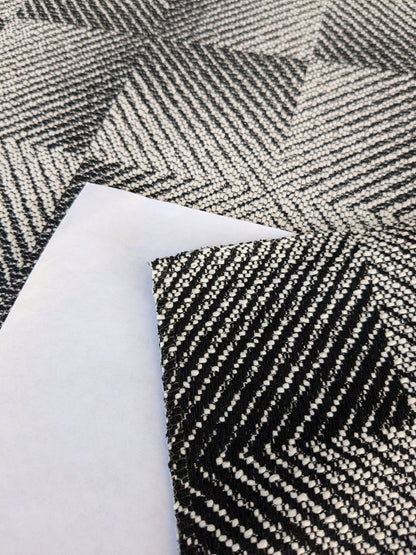 36 EV47 Square Scalamandre Lelievre Hypnose M1 Black White Texture Plain Plaid Square MSRP USD 400+/y