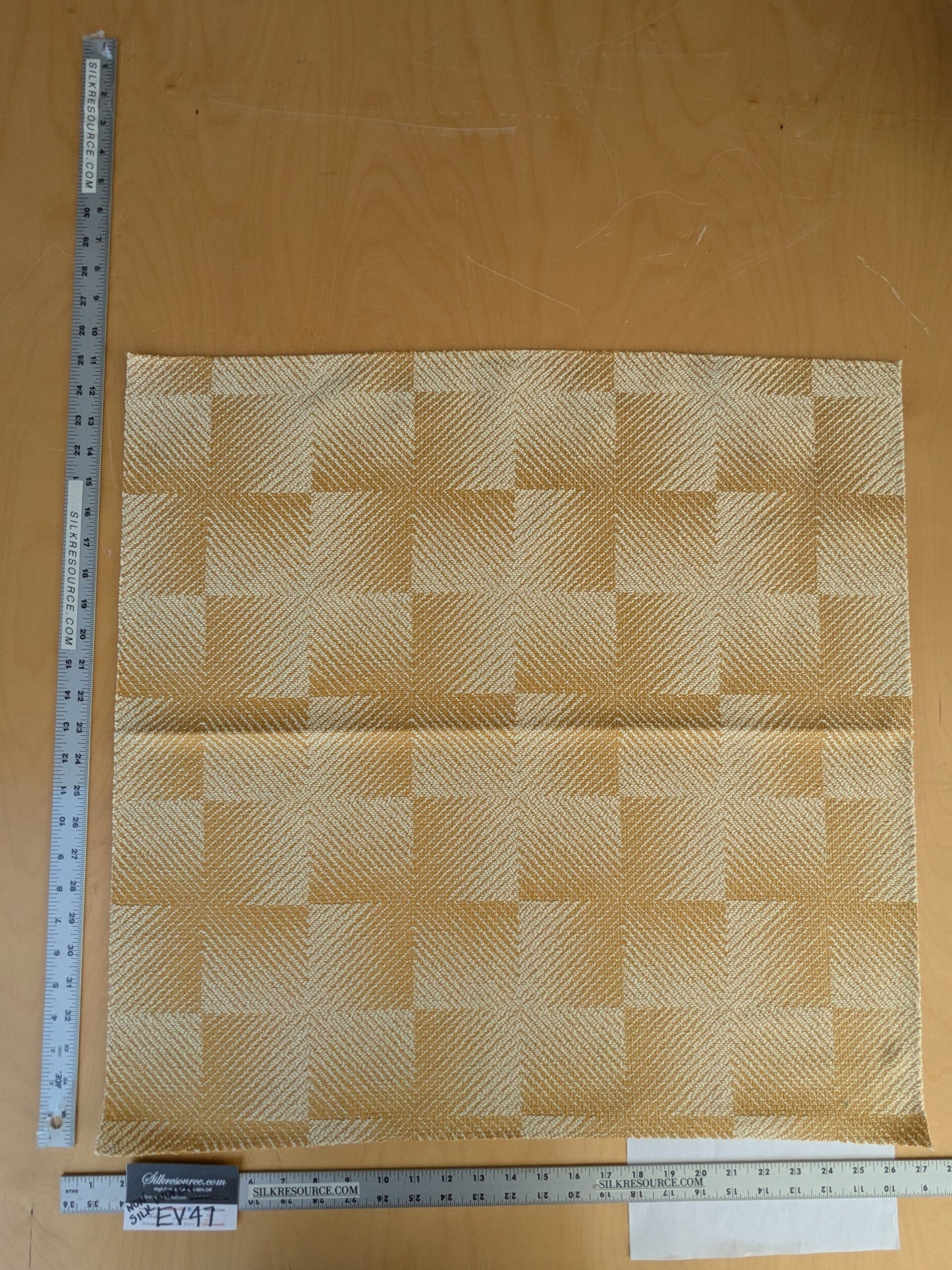 38 EV47 Square Scalamandre Lelievre Hypnose M1 Yellow White Texture Plain Plaid Square MSRP USD 400+/y