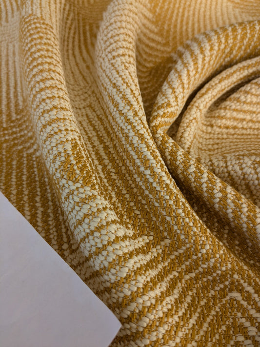 38 EV47 Square Scalamandre Lelievre Hypnose M1 Yellow White Texture Plain Plaid Square MSRP USD 400+/y