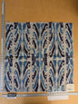 39 EV47 Square Scalamandre Moorea Island Indigo Blue Tan Linen Print 27"x27"