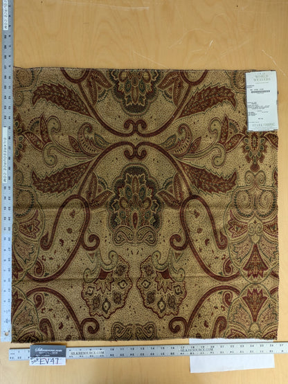 40 EV47 Square Scalamandre Old World Weavers Barbour Wheat Brown Gold Art Deco Contemporary 27"x27"