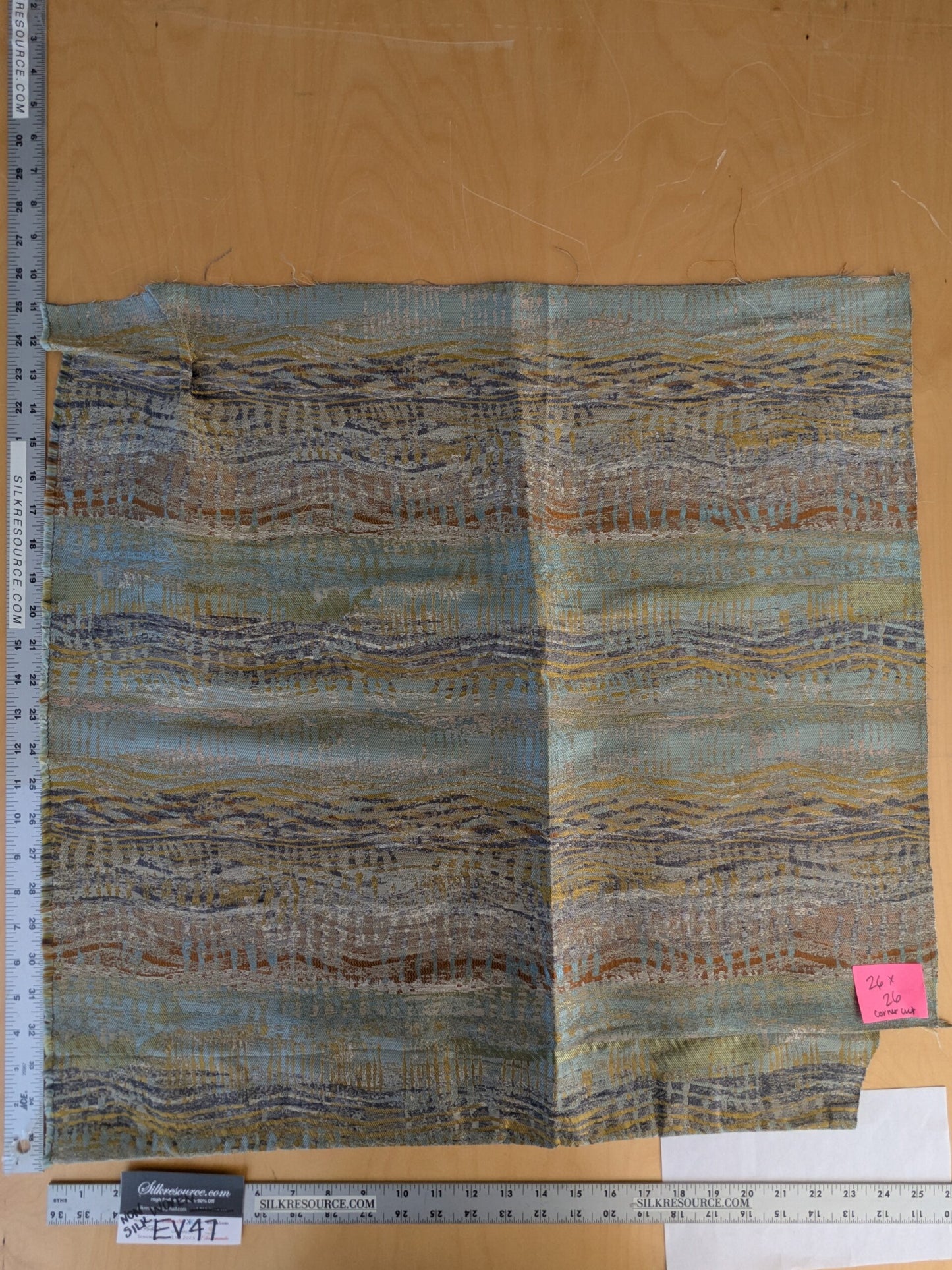 42 EV47 Square Scalamandre Old World Weavers CERES Opal Abstract Ombre Blue MSRP USD270/y 26"x26" With Corner Cut