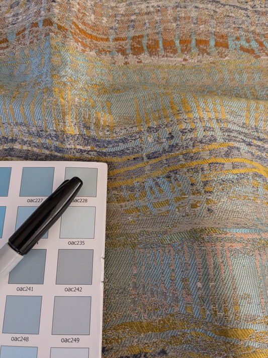 42 EV47 Square Scalamandre Old World Weavers CERES Opal Abstract Ombre Blue MSRP USD270/y 26"x26" With Corner Cut