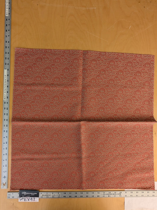 44 EV47 Square Scalamandre Jean Paul Gaultier Obi Brique Red Floral Small Scale  25"X26"