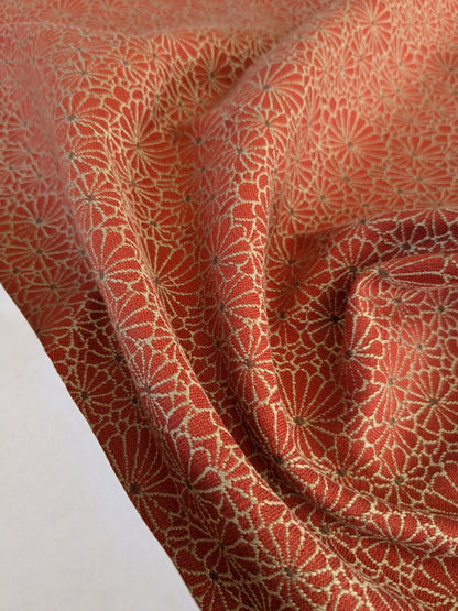 44 EV47 Square Scalamandre Jean Paul Gaultier Obi Brique Red Floral Small Scale  25"X26"