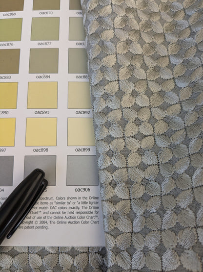 45 EV47 Square Scalamandre Gray Small Scale Texture Floral Embroidery  13" x 55"