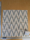 46 EV47 Square Scalamandre Adras Ikat Weave Mineral Gray Beige Cotton Chevron Herringbone MSRP USD150/y