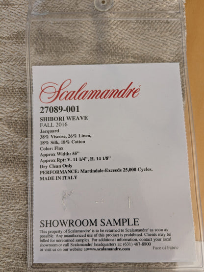 47 EV47 Square Scalamandre Shibori Weave Flax Texture Jacquard/Woven MSRP USD 246/y