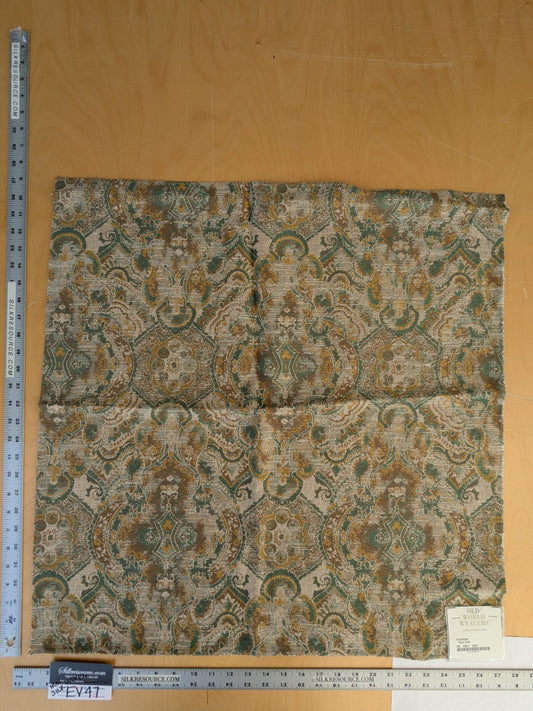 48 EV47 Square Scalamandre Old World Weavers Velorum Nile Sun Abstract Medallion Paisley 27"x27"