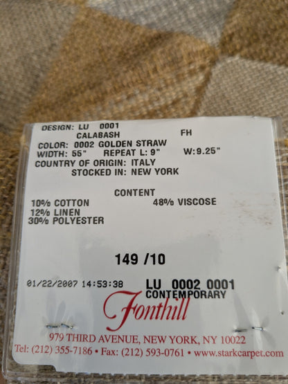 54 EV47 Square Scalamandre Old World Weavers Calabash Golfen Straw Orange Diamond Ogee