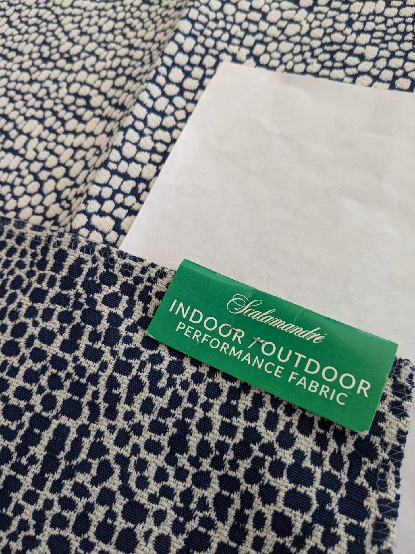 55 EV47 Square Scalamandre Stingray Indigo Blue White Small Scale Texture Outdoor MSRP USD 250/y 25"x25"