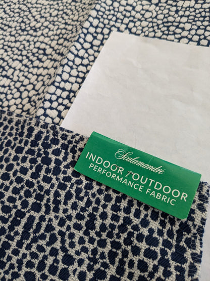 55 EV47 Square Scalamandre Stingray Indigo Blue White Small Scale Texture Outdoor MSRP USD 250/y 25"x25"