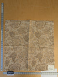 56 EV47 Square Scalamandre Camargue Amber Beige Brown Floral Botanical Foliage Paisley