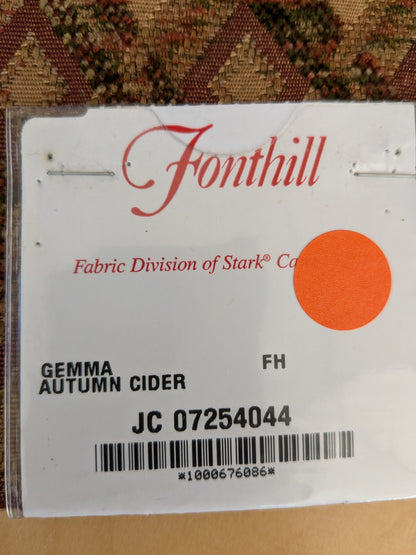 57 EV47 Square Scalamandre Fonthill Gemma Autumn Cider Diamond Ogee Red Brown