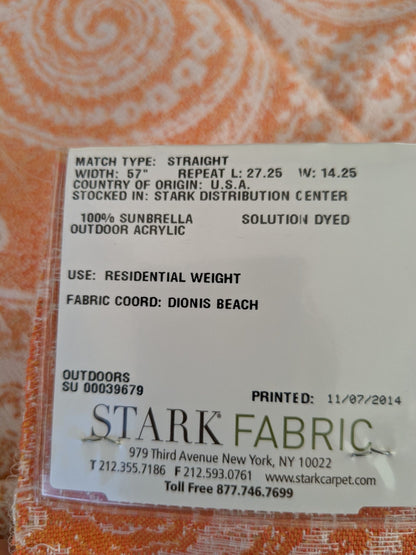 58 EV47 Square Scalamandre Old World Weavers Harwich Kumquat Orange Jacquard Paisley MSRP USD194/y