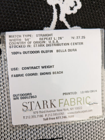 59 EV47 Square Scalamandre LILY POND COAL Black and White Outdoors Bird/ Animal Chinoiserie