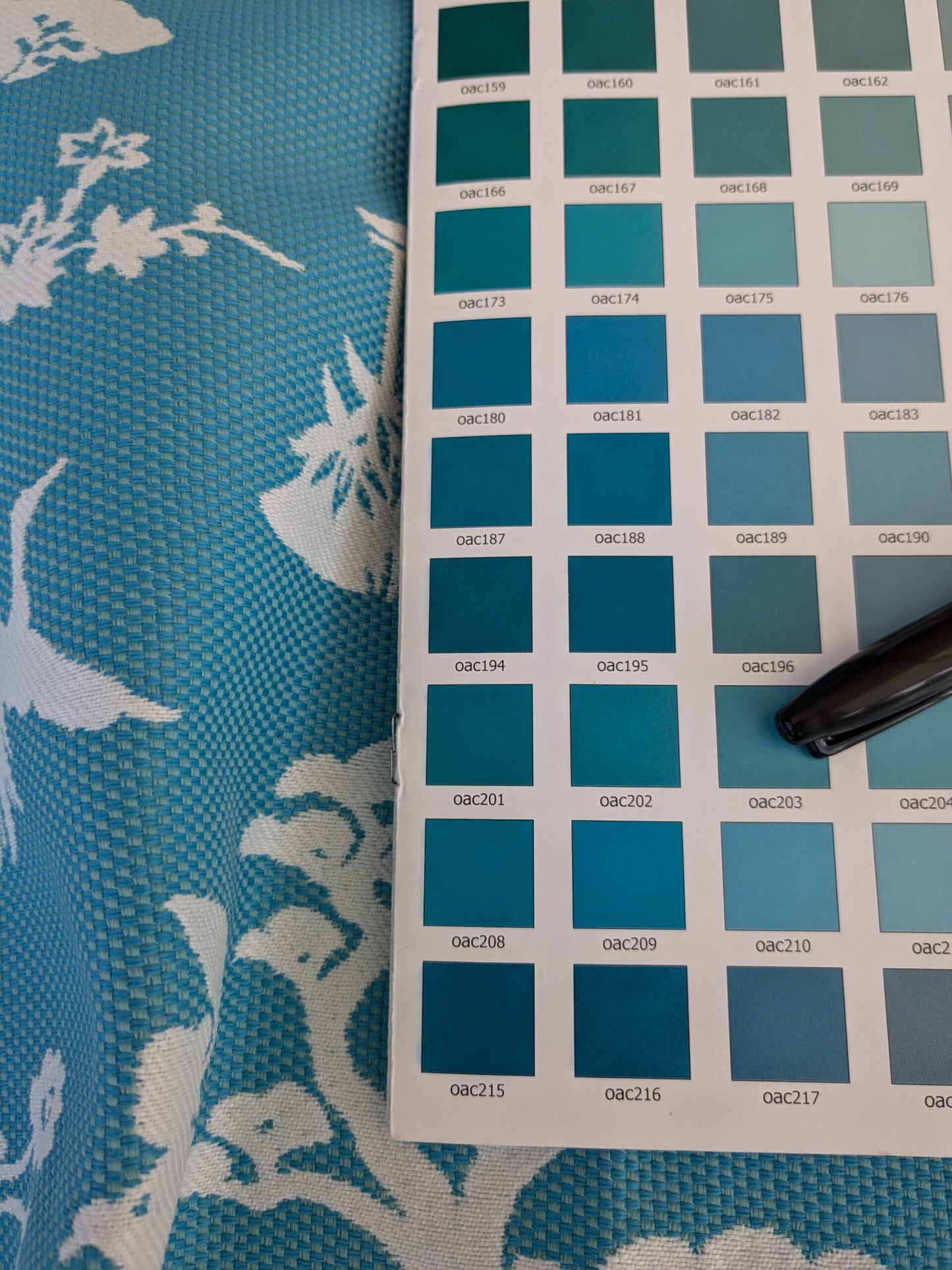 60 EV47 Square Scalamandre LILY POND Turquoise Blue and White Outdoors Bird/ Animal Chinoiserie