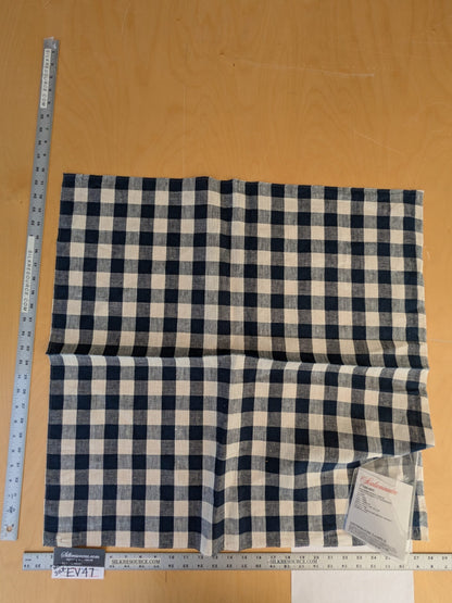 63 EV47 Square Scalamandre Swedish Linen Check Indigo Blue White Plaid Check MSRP USD 150/y