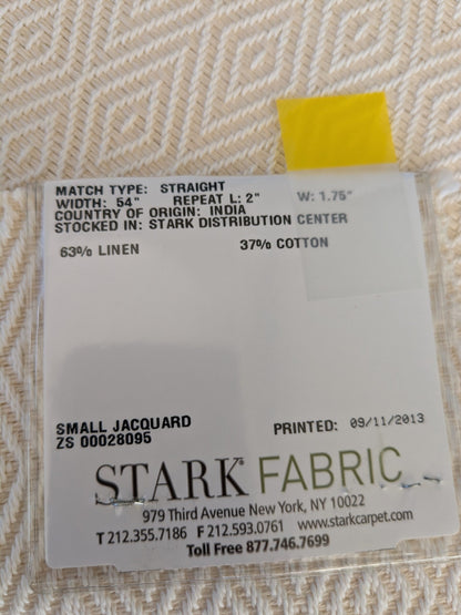 65 EV47 Square Scalamandre Old World Weavers Mokala Revrs Ivory Cream Jacquard Small Scale Diamond Ogee Reversible