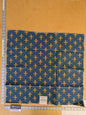 67 EV47 Square Old World Weavers Edmon Petit Fleur De Lys Jacquard Bleu Art Deco Novelty Small Scale Cotton 24"x26"