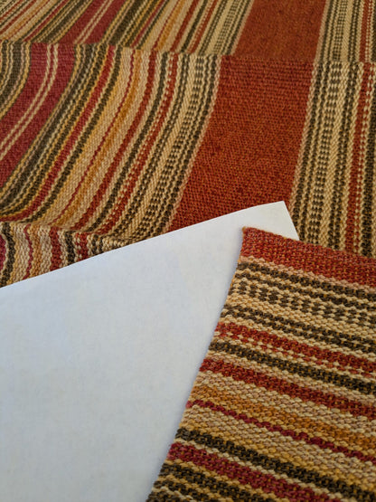 69 EV47 Square Scalamandre Grey Watkins Missouri Stripe Rust Orange Red Brown Jute Cotton