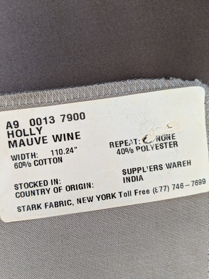 73 EV47 Square Scalamandre Holly Mauve Wine Deep Purple Red Cotton Polyester Plain Solid 27"x27"