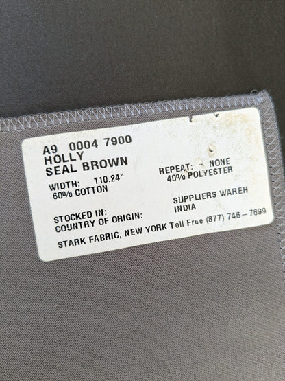 75 EV47 Square Scalamandre Holly Seal Brown Gray Cotton Polyester Plain Solid 27"x27"