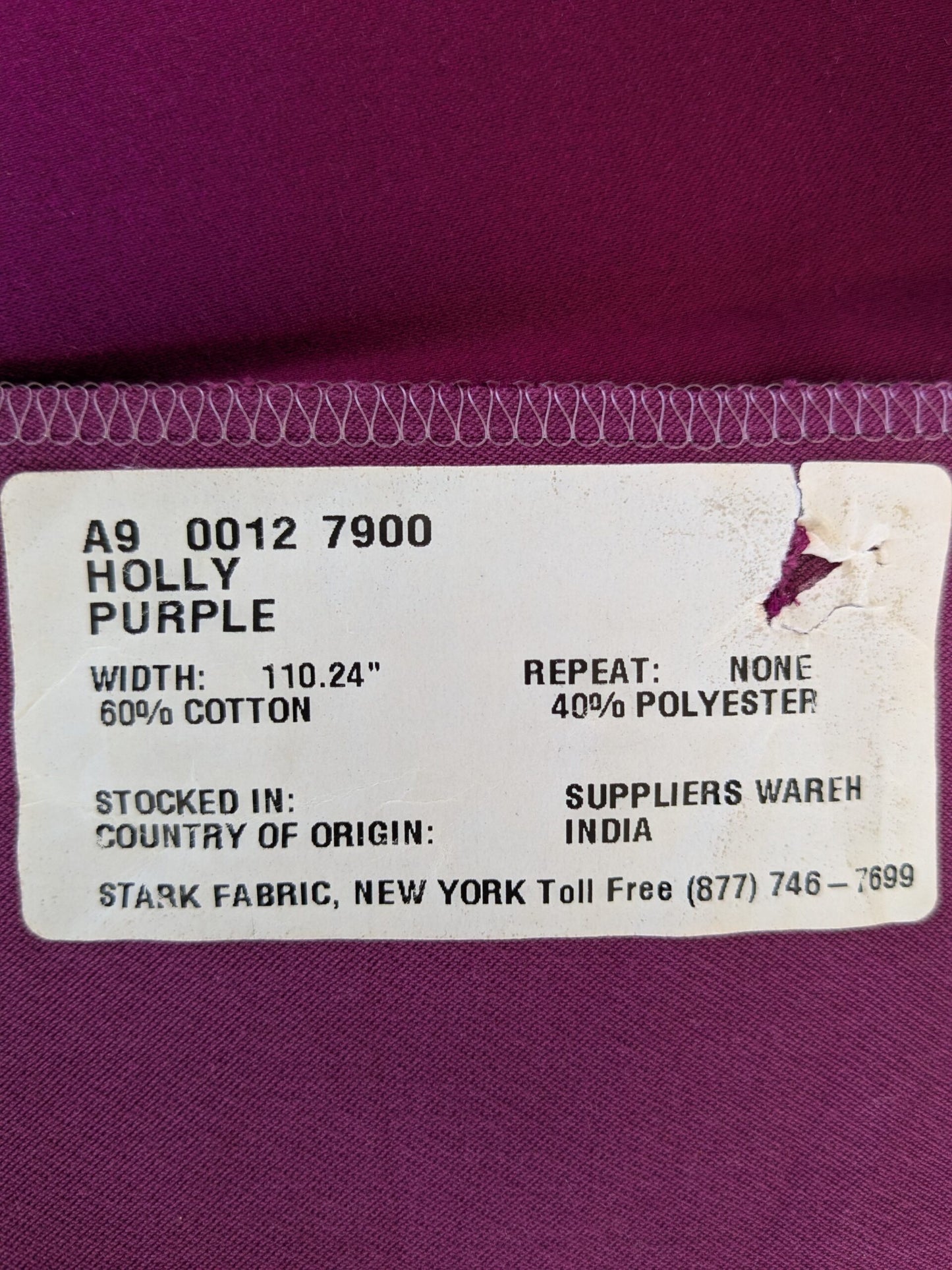 76 EV47 Square Scalamandre Holly Purple Cotton Polyester Plain Solid 27"x27"