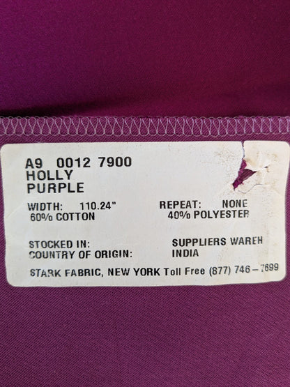 76 EV47 Square Scalamandre Holly Purple Cotton Polyester Plain Solid 27"x27"