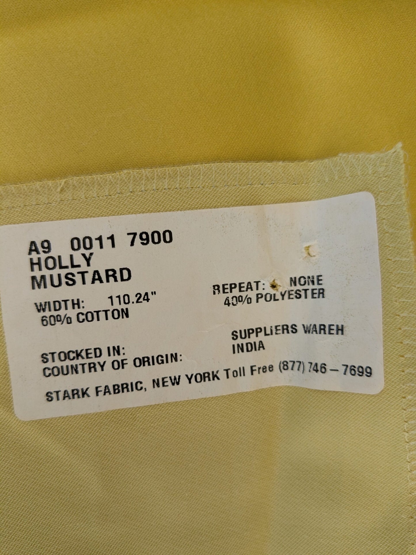 78 EV47 Square Scalamandre Holly Mustard Yellow Cotton Polyester Plain Solid 27"x27"