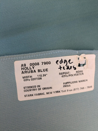 79 EV47 Square Scalamandre Holly Aruba Blue Cotton Polyester Plain Solid 27"x27"