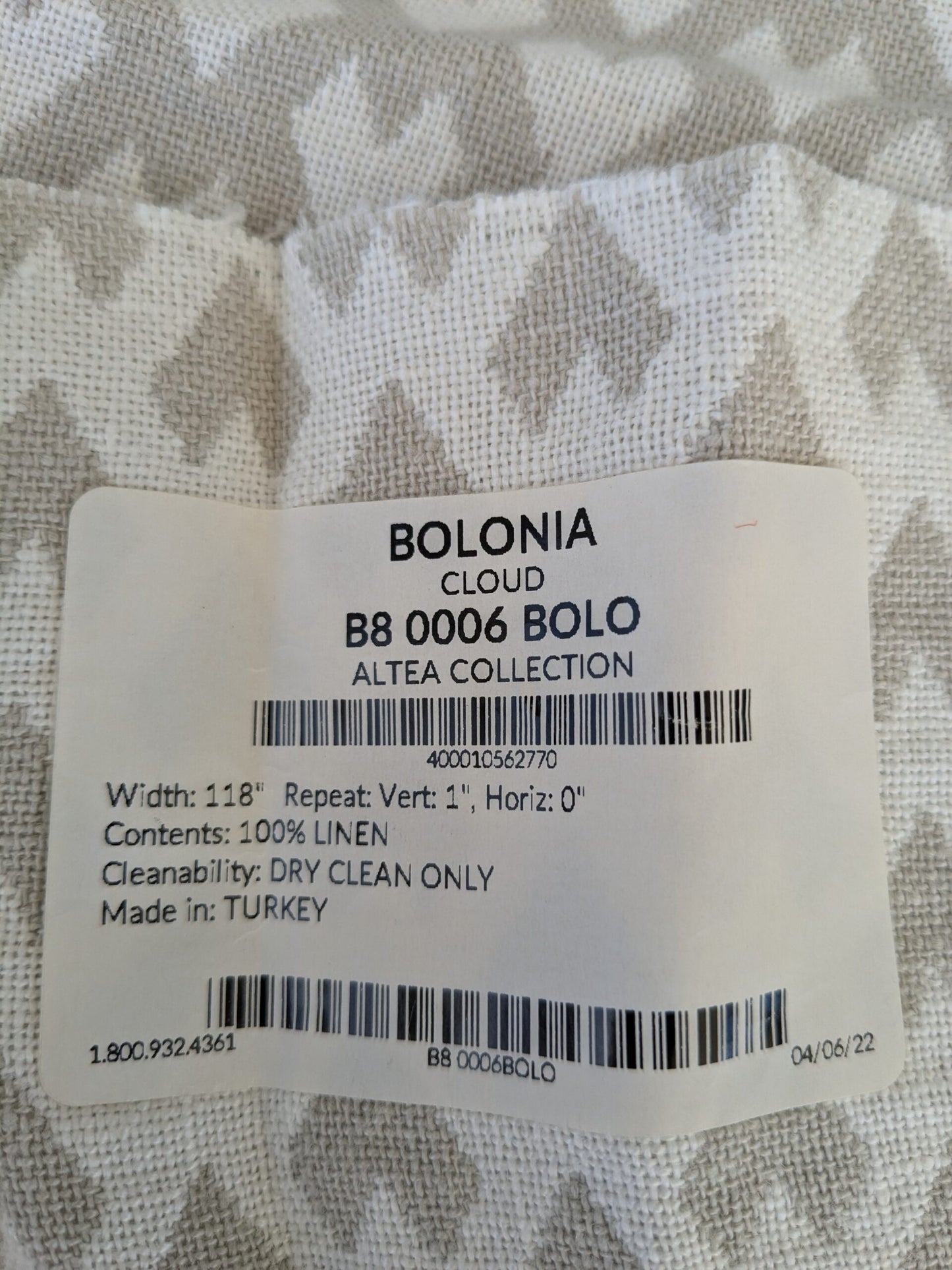 83 EV47 Square Scalamandre Bolonia Cloud Light Brown Cream Linen Small Scale 26"x26"