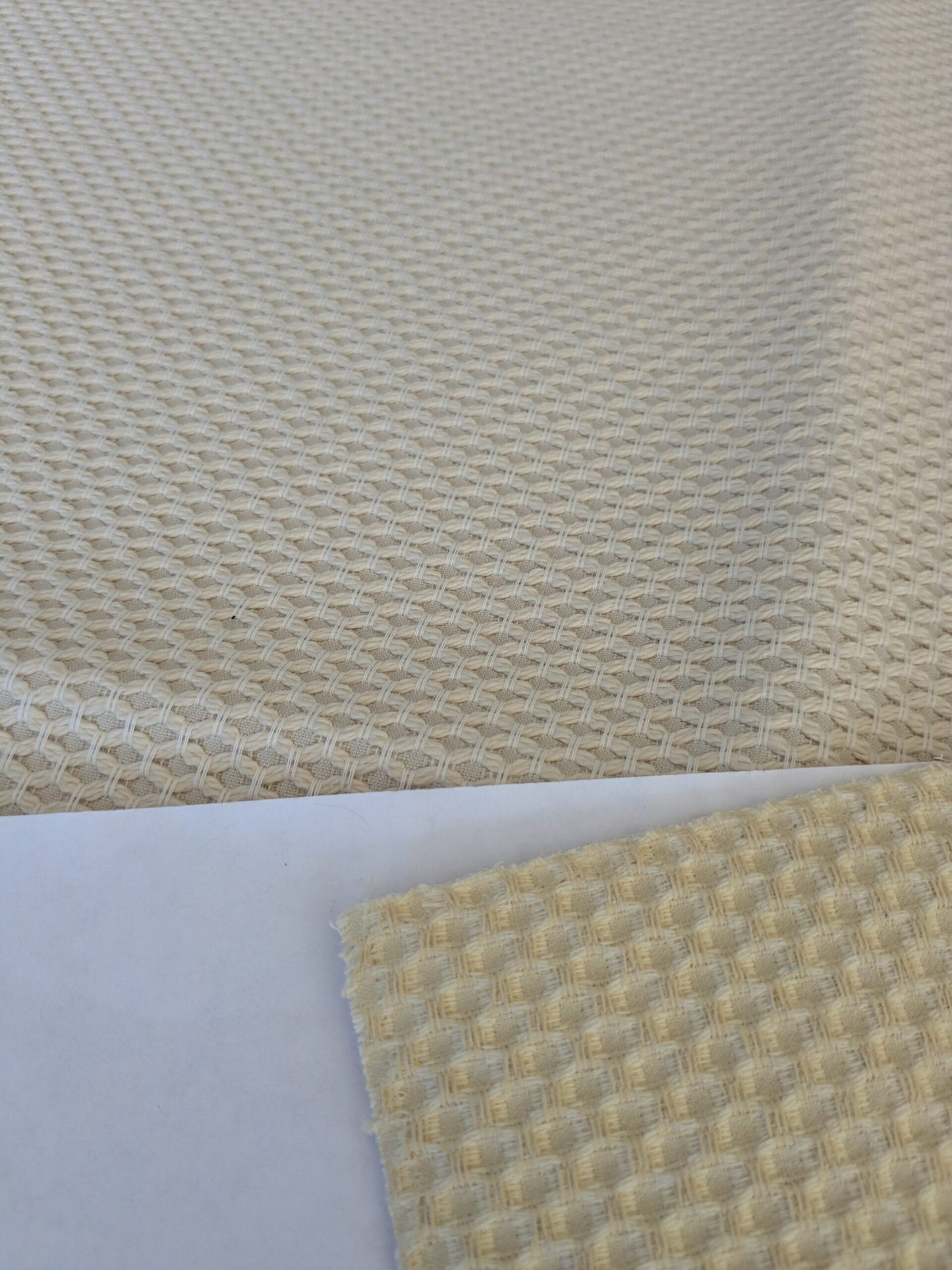 85 EV47 Square Scalamandre Boris Kroll Cortland Weave Ecru Cream White Jacquard Small Scale Texture 22"x27"