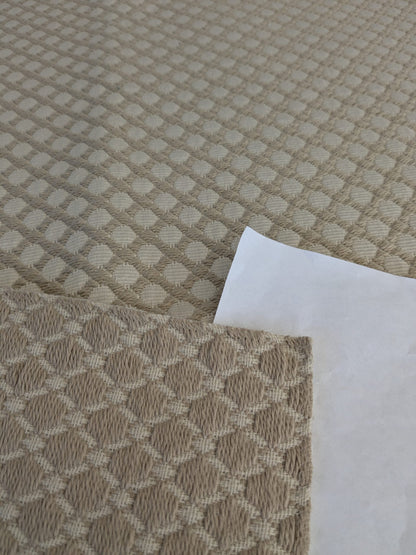 86 EV47 Square Scalamandre Boris Kroll Bellaire Trellis Flax Light Brown Jacquard Cotton Small Scale Texture Diamond 27"x26"