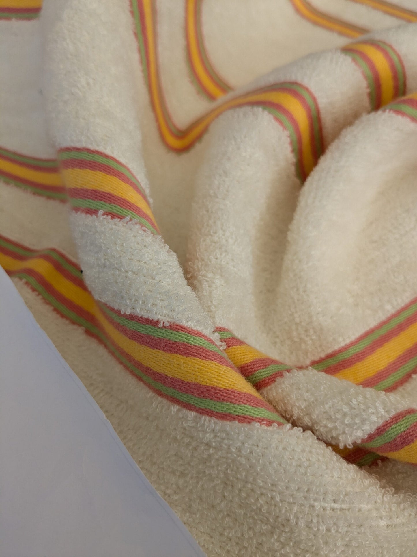 87 EV47 Square Scalamandre Old World Weavers Riviera Gelato Pink Green Yellow White Horizontal Stripe Outdoor