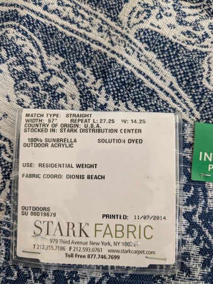 88 EV47 Square Scalamandre Old World Weavers Harwich Port Indigo Outdoor Classic Damask Blue &amp; White MSRP USD 270/Y