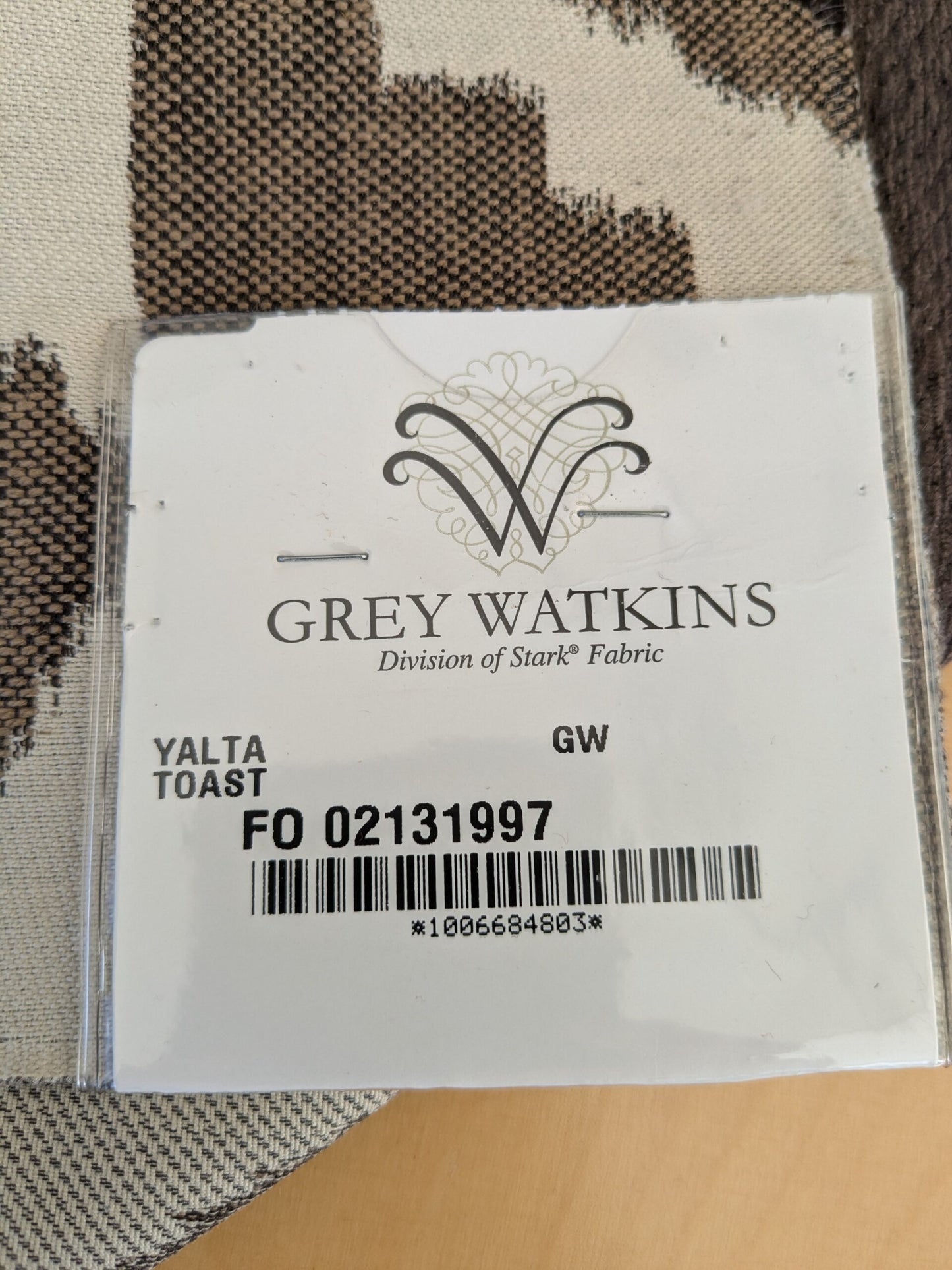 91 EV47 Square Scalamandre Grey Watkins Yalta Toast Ikat Paisley Brown Art Deco Geometric