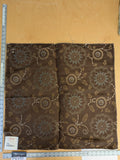 136 EV47 Square Scalamandre Fonthill Kasumi Chocolate Medallion Floral Cotton Silk