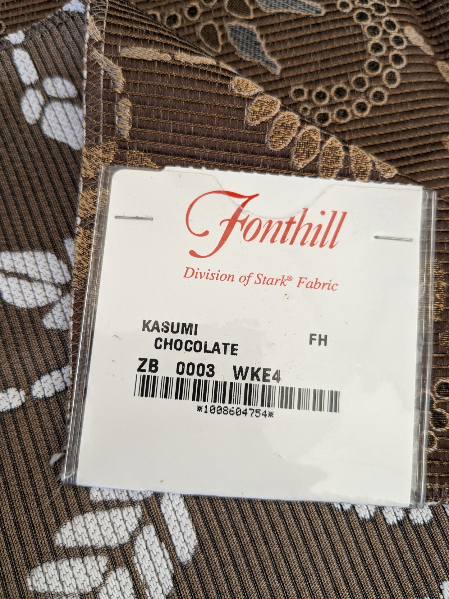 136 EV47 Square Scalamandre Fonthill Kasumi Chocolate Medallion Floral Cotton Silk