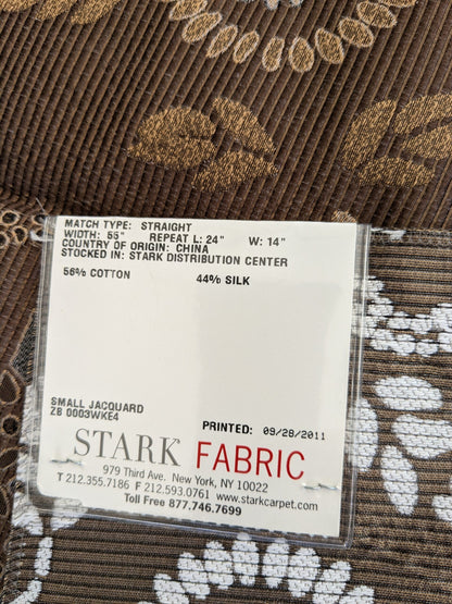 136 EV47 Square Scalamandre Fonthill Kasumi Chocolate Medallion Floral Cotton Silk