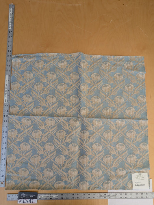 95 EV47 Square Scalamandre Boutonniere Powder Blue Renaissance Small Scale Berry MSRP USD 402/y