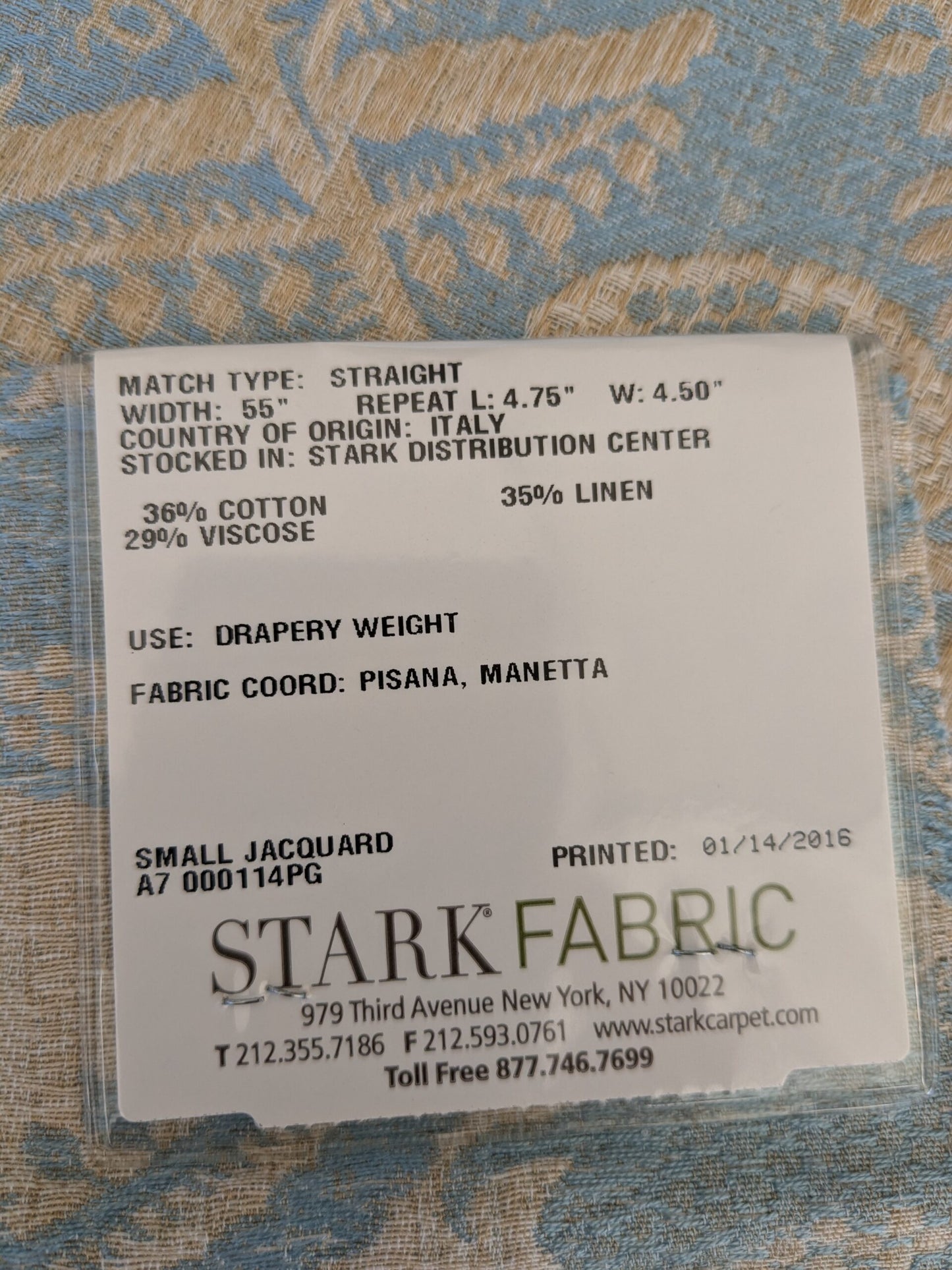 95 EV47 Square Scalamandre Boutonniere Powder Blue Renaissance Small Scale Berry MSRP USD 402/y