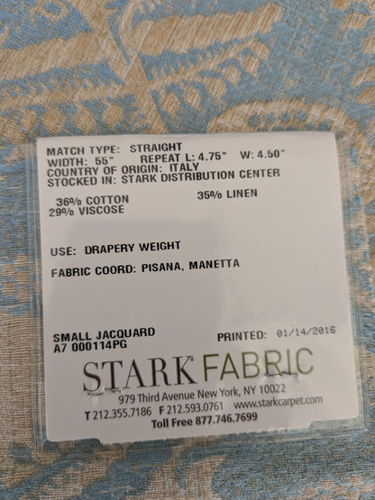 95 EV47 Square Scalamandre Boutonniere Powder Blue Renaissance Small Scale Berry MSRP USD 402/y