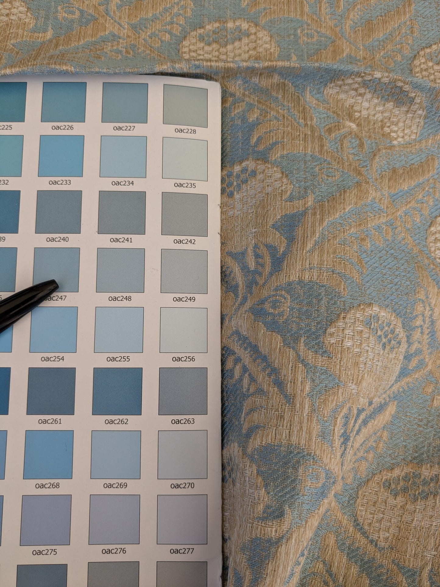 95 EV47 Square Scalamandre Boutonniere Powder Blue Renaissance Small Scale Berry MSRP USD 402/y