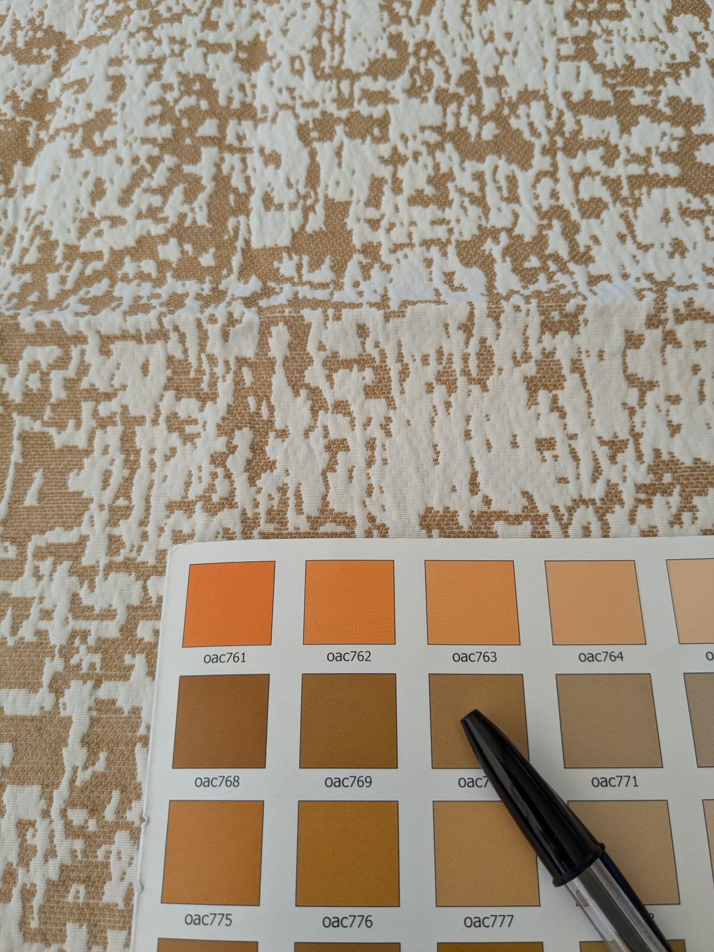 96 EV47 Square Scalamandre Acacia Palomino Gold White Cotton Jacquard Abstract Small Scale Textures