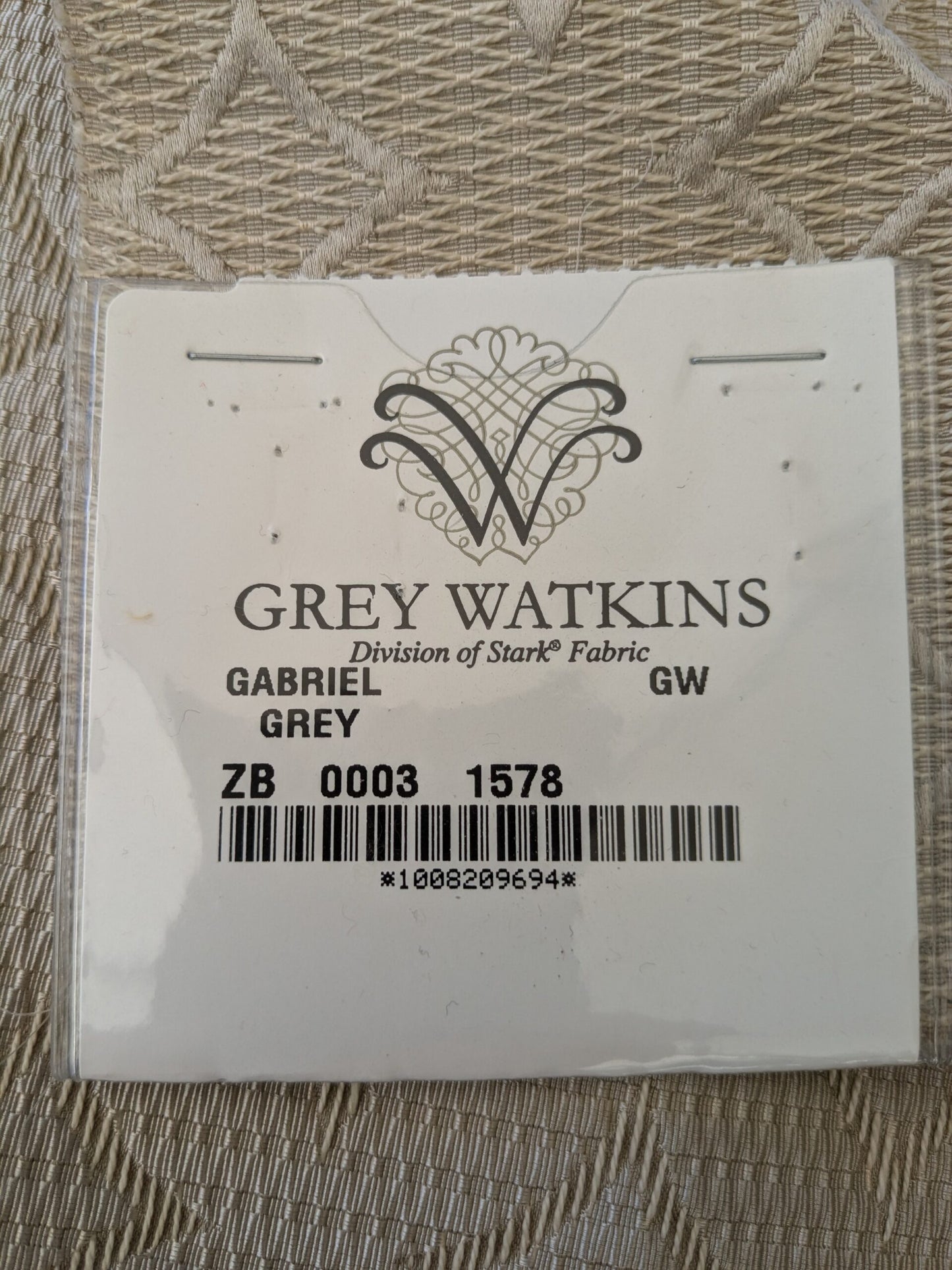 101 EV47 Square Scalamandre Grey Watkins Gabriel Grey Diamond Ogee Geometric Cotton