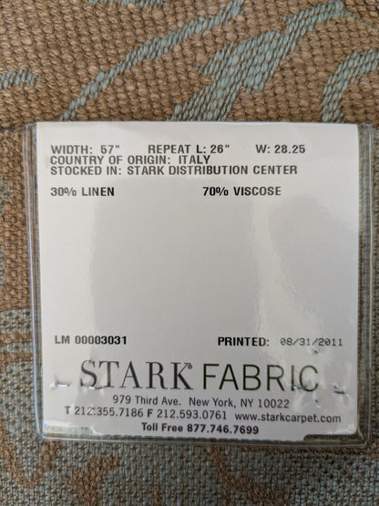 102 EV47 Square Scalamandre Olw World Weavers Felice Viscose Damask Aqua Brown Medallion